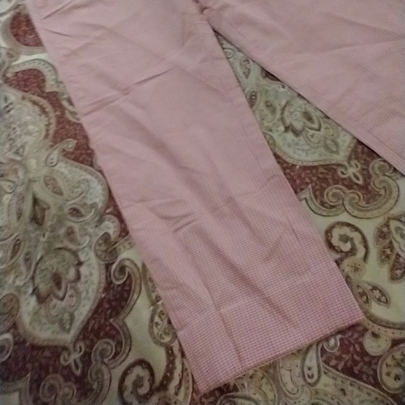 Size 4 Womens Banana Republic Avery Pink/Red/white check pants - Picture 11 of 17